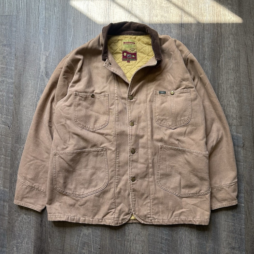 Vintage 80s Lee Riders Size L Duck Canvas Chore Jacket Quilted Lined Mens EXC+++